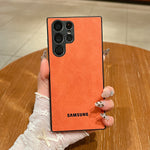 Full Lens Protector Case Samsung Galaxy S25 S24 S23 FE S22 S21 Ultra Plus Sheepskin Leather Back Cover Soft Lambskin Shockproof