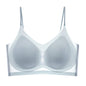 Ultra-thin Ice Silk Padded Bra Seamless Underwear Women's Thin Section  Sling Beautiful Back Vest Tops Big Chest Small Sleep Bra