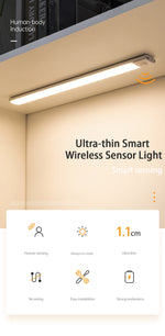 LED Cabinet Light USB Type-C Rechargeable Motion Sensor Led Lamp for Kitchen Wardrobe Cabinet Lighting 20cm/30cm/40cm/50cm/60cm