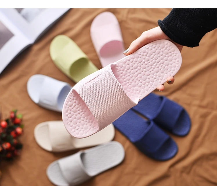 Foldable Home Slippers Hotel Travel Portable Slides Non-Slip Bathing House Guest Use Men Women Unisex Flat Shoes Salon Homestay
