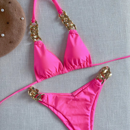 RUOTONGSEPT New Sexy Bikini 2023 Triangle Bathing Suit for Women Brazilian  Bikini Set 2-piece Halter Swimwear Push Up Swimsuit