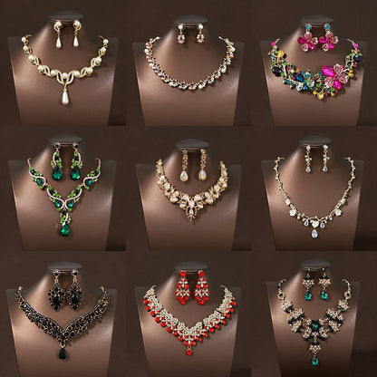 Itacazzo Fashion Bridal Jewelry Set, Fashionable Necklace/Earrings Suitable for Women's Wedding and Party Occasions