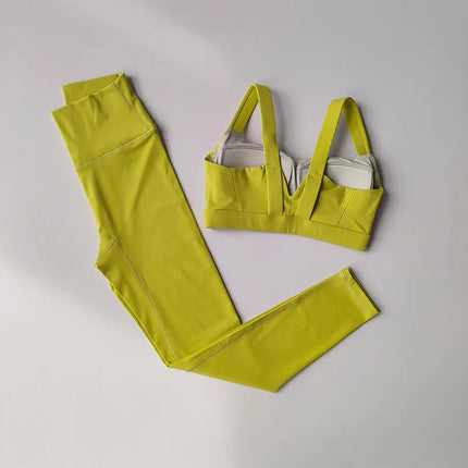 Seamless Yoga Set for Women, Workout Sportswear, Gym Clothing, Fitness, Push Up Bra, High Waist Leggings, 2Pcs Sports Suits