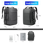 BANGE Aesthetic Men Business Backpack School Expandable USB Bag, Large Capacity 17.3 Laptop Waterproof Fashion Travel Backpack