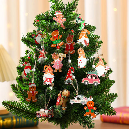 9/12pcs Christmas Dwarf Wooden Pendant Christmas Tree Hanging Ornaments New Year 2024 Christmas Gift Decorations Noel Home Decor