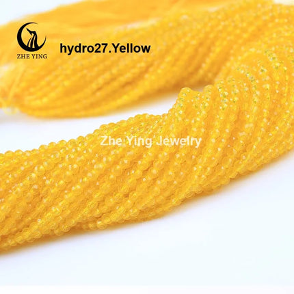 Zhe Ying 10strands/lot Tea Color Glass Beads Hydro Round Micro Faceted Crystal Loose Beads for Bracelet Necklace Accessories
