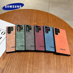 Full Lens Protector Case Samsung Galaxy S25 S24 S23 FE S22 S21 Ultra Plus Sheepskin Leather Back Cover Soft Lambskin Shockproof