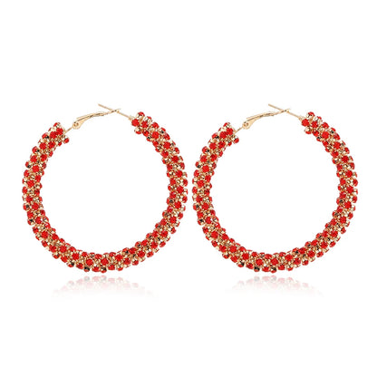 2 PCS fashionable and minimalist design, with a sense of slimming circles and exaggerated earrings. Cross border European and Am