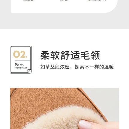 Comwarm Women Cotton Slippers Winter Warm Plush Lined Outdoor Slides Couple Non-slip Furry House Slippers Soft Cozy Cotton Shoes