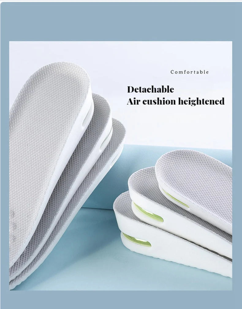 1Pair Height Increase Insole for Feet Comfort Plantar Fasciitis Shoes Insoles Men Women Sports Air Shock Absorbing Shoe Pads