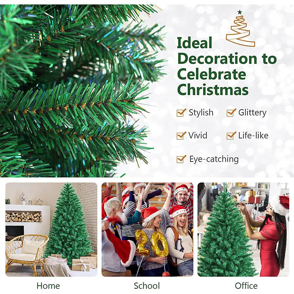 [UK STOCK] 90cm-210cm Christmas tree PVC Green Tree Christmas Artificial Tree,Christmas tree Indoor Outdoor DIY Christmas tree