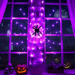 Halloween Spider Web Light w/ Giant Spider - 8 Modes, Remote Control, USB Powered for Spooky Indoor Outdoor Decor