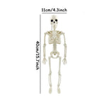 40/90cm Halloween Skeletons Fake Full Body Skull Bones Movable Halloween Party Decor for Home Bar Haunted House Horror Props