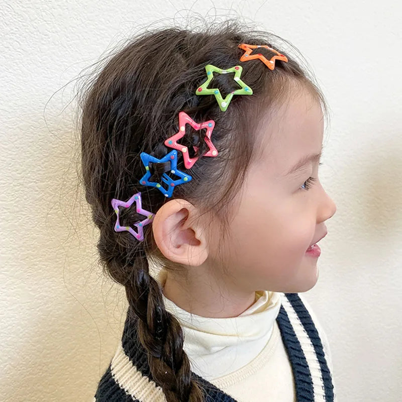 10pcs/set Cute Colorful Star Waterdrop Shape Hair Clips For Girls Children Lovely Hair Decorate Hairpins Kids Hair Accessories