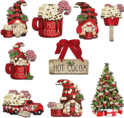 24Pcs Christmas Cute Dwarf Hanging Ornaments Xmas Wooden Gnome Pendant DIY Christmas Tree Craft Decoration for Home New Year