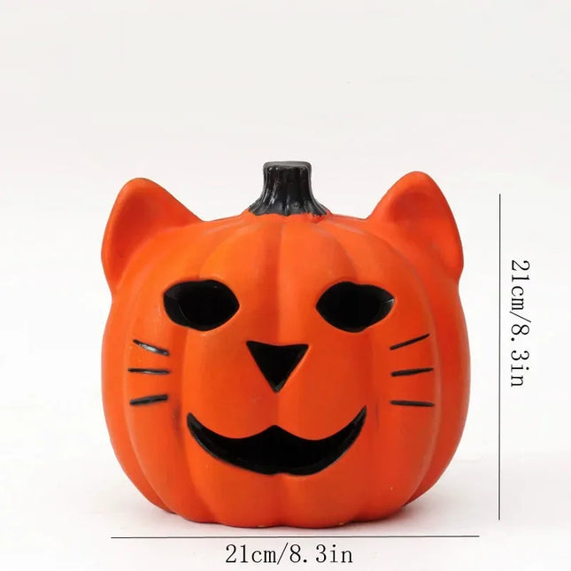 1PCS Scary Halloween Pumpkin Lantern Set Pumpkin Lamp LED Light Orange Halloween Decoration for Porch Front Door Party Supplies