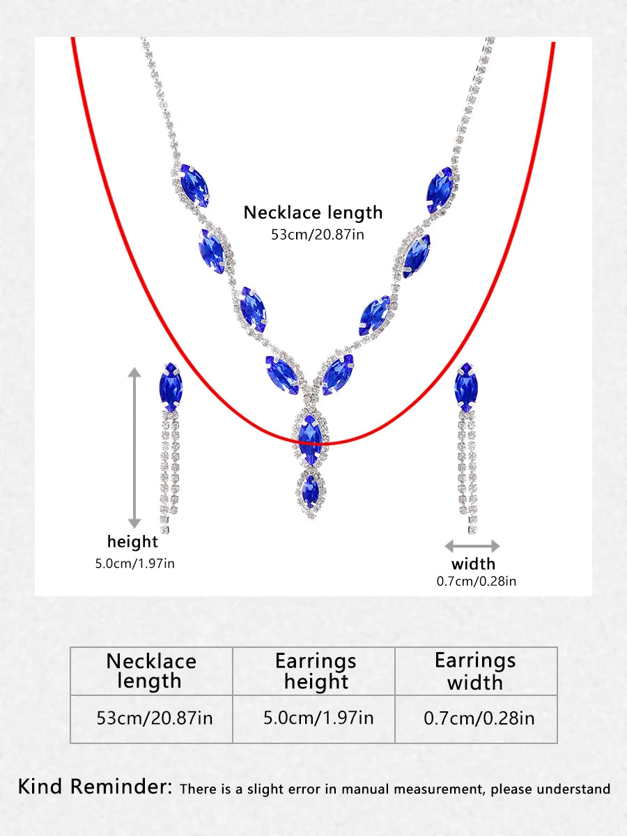 Itacazzo Fashion Bridal Jewelry Set, Fashionable Necklace/Earrings Suitable for Women's Wedding and Party Occasions