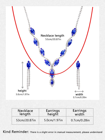 Itacazzo Fashion Bridal Jewelry Set, Fashionable Necklace/Earrings Suitable for Women's Wedding and Party Occasions