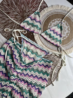 Women Swimsuit Colored Maple Leaves Knitted Bikini Skirt Three-Piece Set Split Swimsuit Bikini