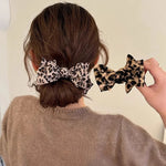1pc Leopard Bow Hairpin - Retro, Fashionable Fabric. Fixed Hair Shark Clip Ideal for All Hairstyles, Dating & Daily Wear