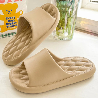 Concise Men's Home Slippers Anti-slip Anti-odor Thick Soft Sole Bathroom Cool Beach Women EVA Flat Silders Shoes Indoor Outdoor