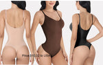 GUUDIA Ribbed Tummy Jumpsuit Daily Shaper Bodysuits Light Control Compress Tummy Control Open Crotch Shapewear Suits Open Crotch