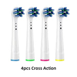 4/8PCS Replacement Brush Heads for Oral B Electric Toothbrushes Floss Cross Action 3D Pro White Precision Standard Daily Clean