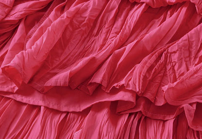 UCXQ Simple Luxury Multi Solid Colors Pleated Skirt For Women's Large Hem Folds A-line Skirts Female 2024 Spring Autumn 23A7004