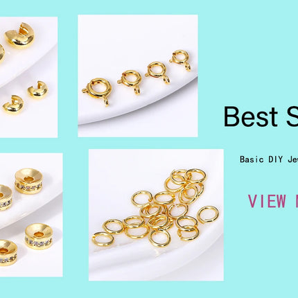 8/10MM 18K Gold Plated Brass Metal Hollow Beads Caps Flower Caps For Beads For DIY Beading Jewelry Making Supplies Wholesale