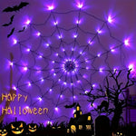 Halloween Spider Web Light w/ Giant Spider - 8 Modes, Remote Control, USB Powered for Spooky Indoor Outdoor Decor