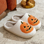 Classics Pumpkin Halloween Women's Slippers Winter Indoor Cartoon Comfort Home Bedroom Soft Causal Flat Plush Shoes for Gift