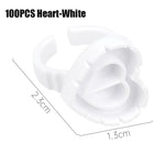 50/100Pcs Wholesale Disposable Eyelash Glue Fan Cup Rings Holder Container Tattoo Pigment Eyelash Extension Tools Lash Supplies