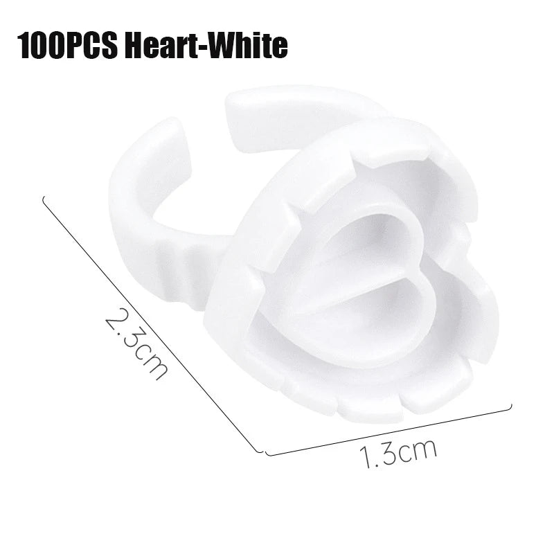 50/100Pcs Wholesale Disposable Eyelash Glue Fan Cup Rings Holder Container Tattoo Pigment Eyelash Extension Tools Lash Supplies