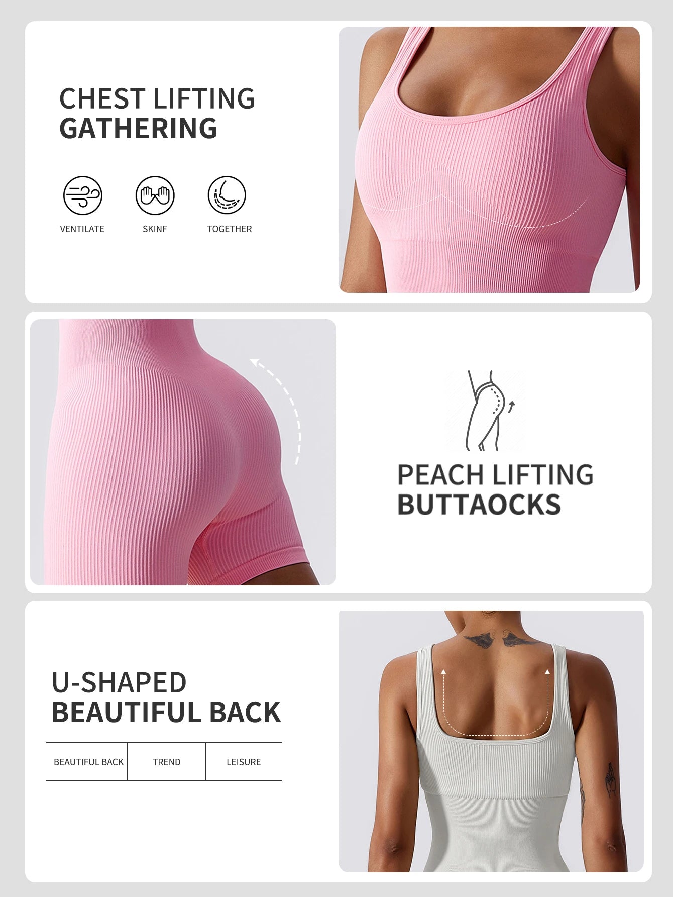 High Elastic Integrated Tight Fitting Jumpsuit Aerial Beauty Back Yoga Suit Seamless Jumpsuit for Women