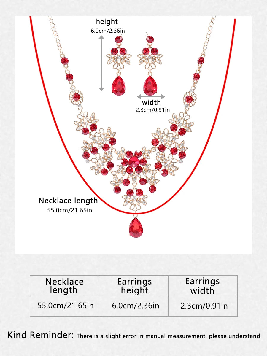 Itacazzo Fashion Bridal Jewelry Set, Fashionable Necklace/Earrings Suitable for Women's Wedding and Party Occasions