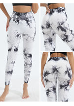 Women's Tie Dye Seamless Yoga Leggings High Waist Scrunch Butt Lifting Tights Soft&Stretchy Workout Skinny Pants