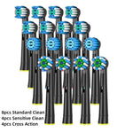 16/20PCS Brush Head nozzles for Oral B Electric Toothbrush Replacement Head Refill Sensitive Floss Cross Action for Oralb