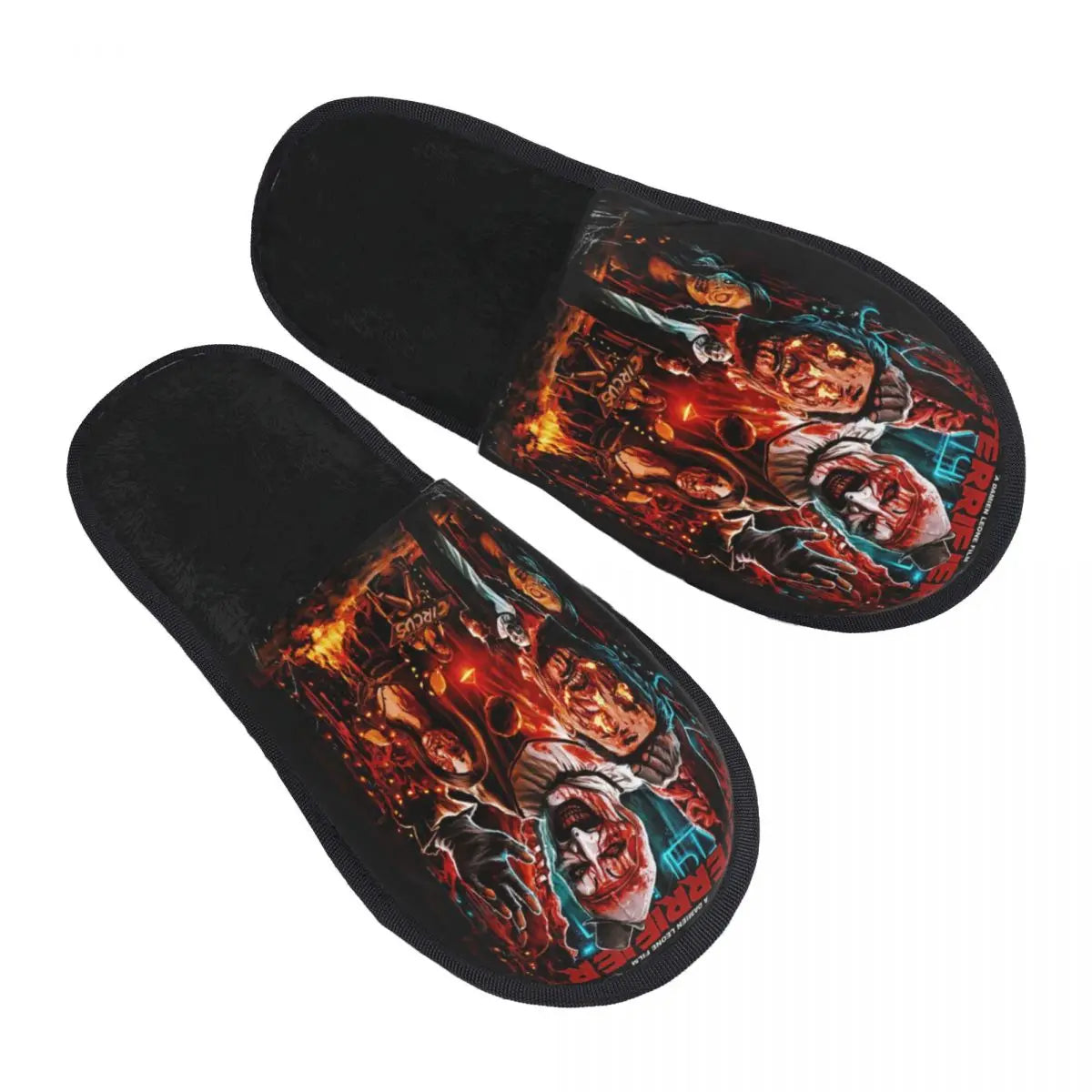 Custom Halloween Movie Terrifier Soft Memory Foam House Slippers Women Horror Clown Comfy Warm Anti-skid Sole Slipper
