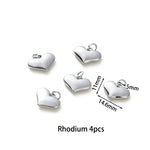 4pcs/lot 14K 18K Gold Plated Heart Charm with Jump Ring Necklace Making Supplies Solid Love Pendant For DIY Jewelry Accessories