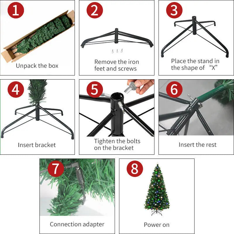 [UK STOCK] 90cm-210cm Christmas tree PVC Green Tree Christmas Artificial Tree,Christmas tree Indoor Outdoor DIY Christmas tree
