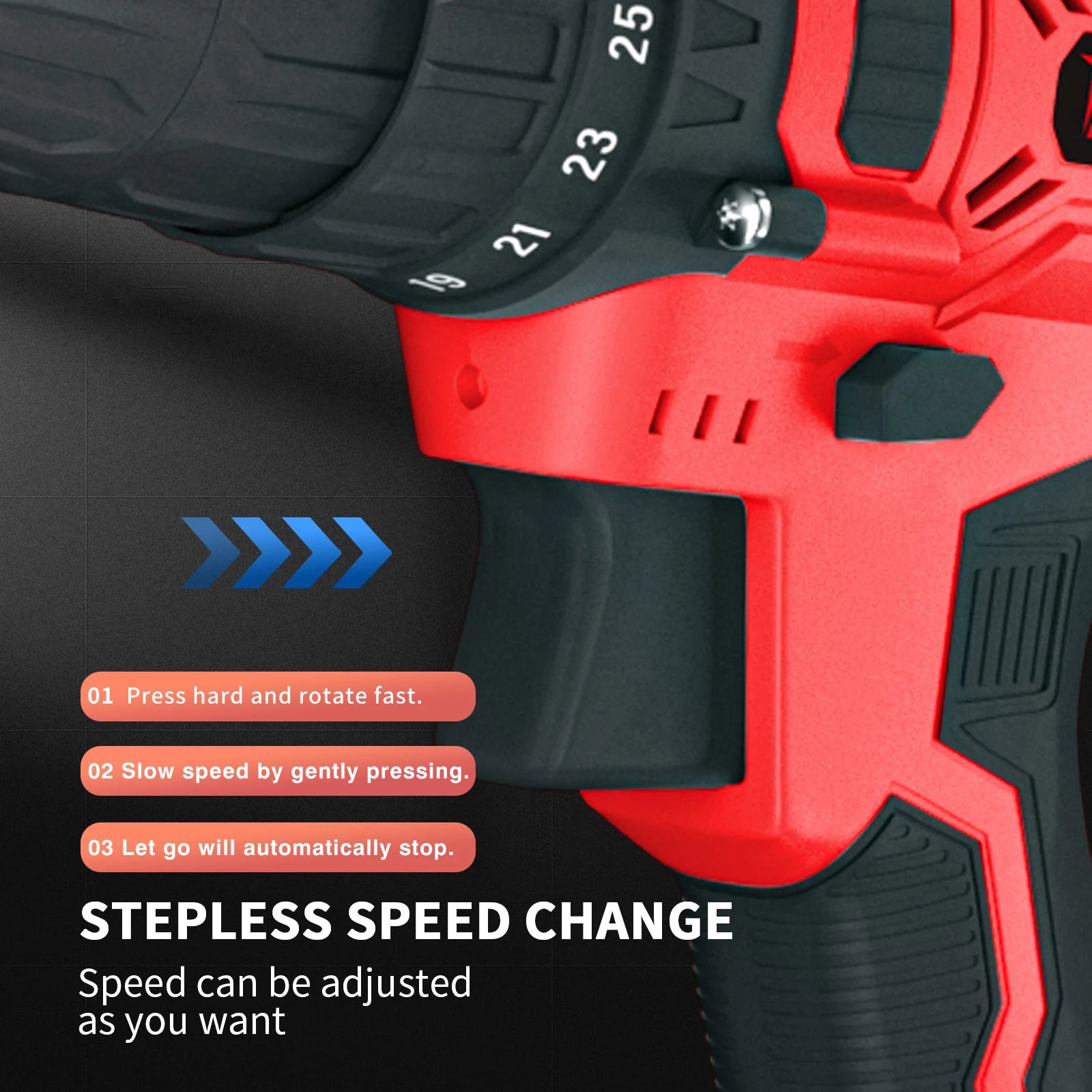 Feytory 21V Cordless Power Drill with 1500mAh Battery Electric Drill Driver 25+1 Torque 45Nm Screwdriver Kit Combi Drill 3/8