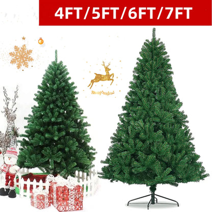 [UK STOCK] 90cm-210cm Christmas tree PVC Green Tree Christmas Artificial Tree,Christmas tree Indoor Outdoor DIY Christmas tree