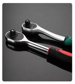 24/72 Tooth Quick Ratchet Wrench 1/2 1/4 3/8 3 Size Flying Wrenches Two-way Socket Wrench Repair Tools for for Vehicle Bicycle