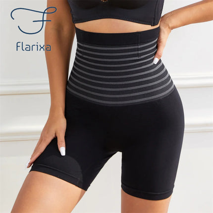 Flarixa High Waist Flat Belly Panties Women Tummy Control Shaping Boxer Safety Shorts Slimming Underwear Waist Trainer Shapewear