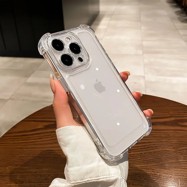 Transparent Silicone Phone Case For iPhone 17 16 15 14 13 12 11 Pro Max Air 16E X XS 7 8 Plus SE2 Shockproof Soft Cover