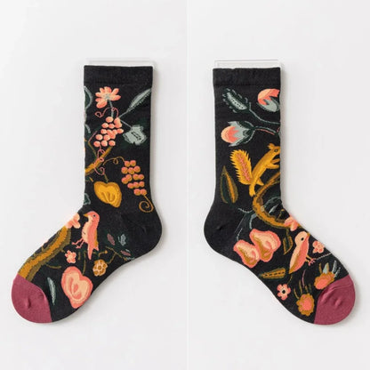 Hot Sale Colorful Cartoon Creative Fashion Vine Graffiti Novelty Men Women Socks Winter Warm Comfortable Cotton Sokken Dropship