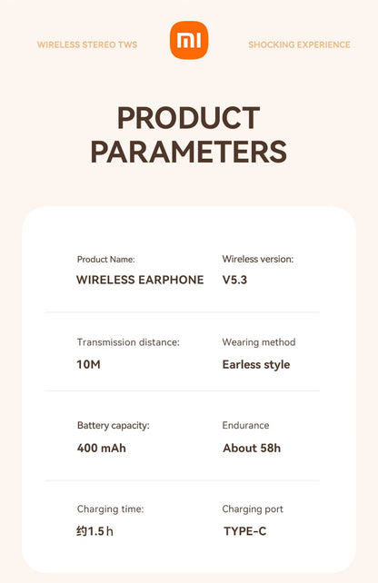 XIAOMI M62 Wireless Earbuds Hifi Sound Bluetooth 5.3 Headphones Over-Ear Headset Waterproof TWS Earphones With Mic For Android
