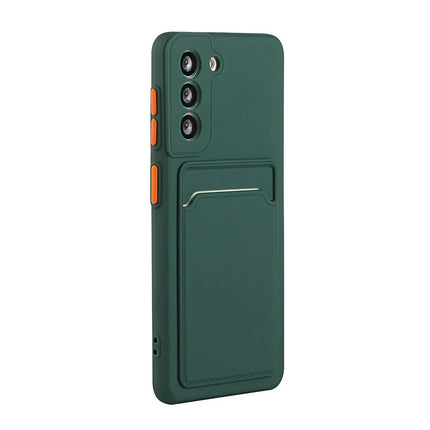 Card Slot Bag Holder Phone Case For Samsung Galaxy S24 S23 S22 S21 S20 Plus FE Note 20 Ultra Bumper Wallet Soft Shockproof Cover