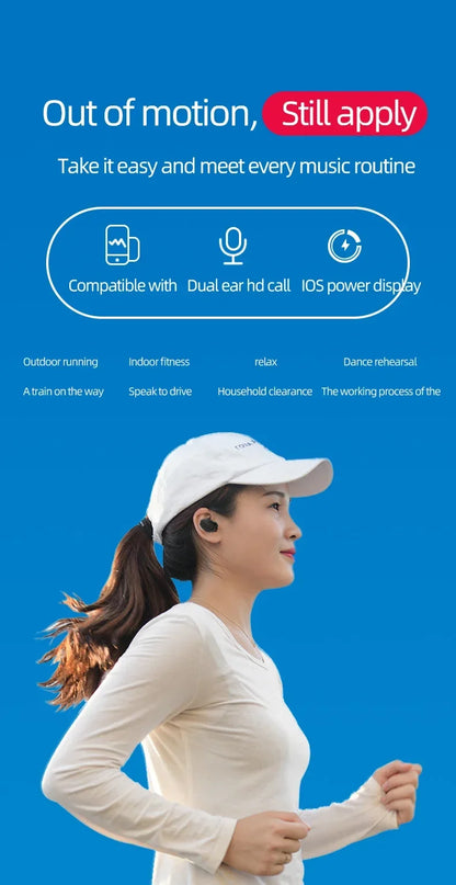 A6S TWS Bluetooth Wireless Headphones Wireless Earbuds 5.0 TWS Earphone Noise Cancelling Mic for Xiaomi iPhone Huawei Samsung