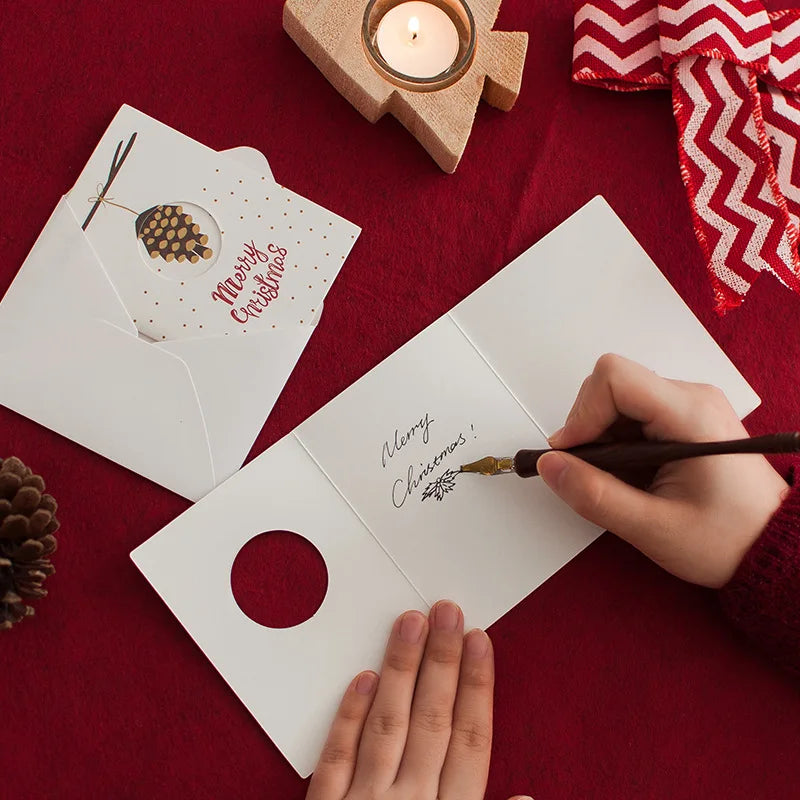 Merry Christmas Greeting Cards with Envelopes Christmas Party Invitation Cards New Year Postcard Gift Card Xmas Party Decoration